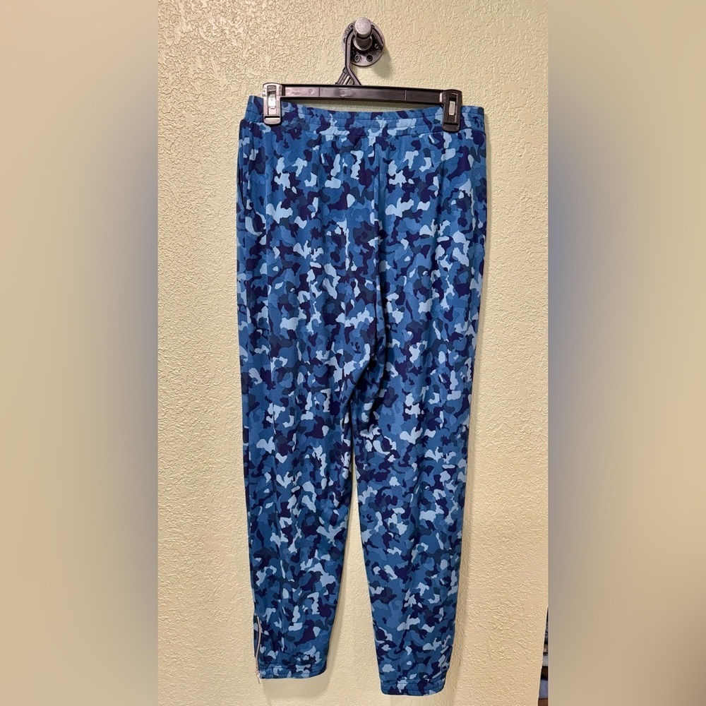 Susan Graver Blue Camouflage Track Pants - Picture 5 of 6